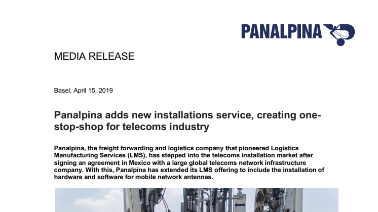 Panalpina adds new installations service, creating one-stop-shop for telecoms industry