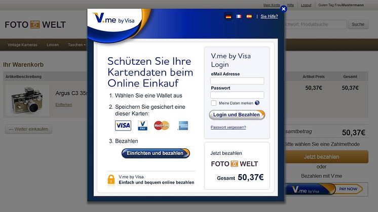 Neben Deutschland führen sieben weitere Märkte in Europa V.me by Visa ein