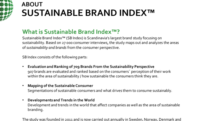 About Sustainable Brand Index 2015