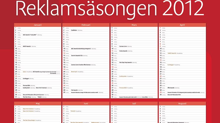 Reklamsäsongen 2012 – Canon fortsätter samla reklambranschens viktigaste händelser