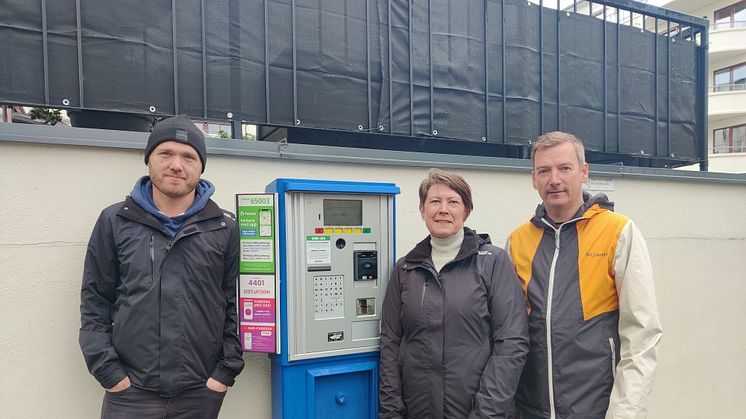 Fredrik Gustafsson, Susanne Edsgård och Esbjörn Nilsson från Karlstads Parkerings AB. 