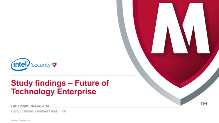 [McAfee/Intel Security] Survey reveals the future of technology in the workplace
