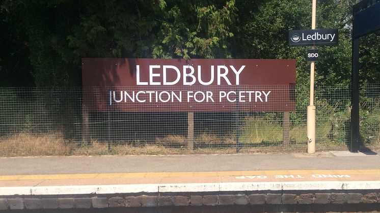 Ledbury Junction for Poetry BR style sign