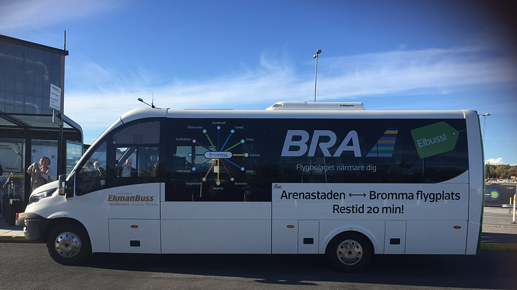 EkmanBuss Flexibussitet satsar på framtidens hållbara flygbusslinje med destination Bromma flygplats