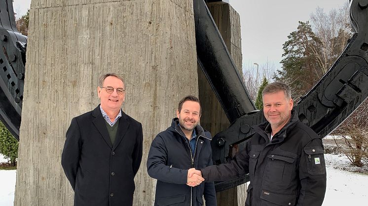 Sten Bergman, CTO Solör Bioenergi AG - Nicklas Eld, regionchef Solör Bioenergi Väst - Anders Malmström, VD Bionär Närvärme AB