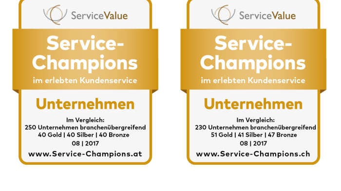 Service-Champions 2017 in Österreich und der Schweiz gekürt