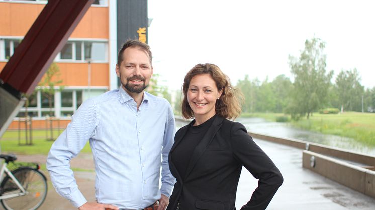 Johan Vaernholt, affärsutvecklingsansvarig och Sandra Ruuda, vd på Företagsfabriken i Kronoberg