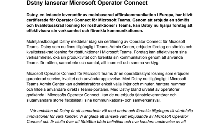 20230620 Dstny pressmeddelande - Operator Connect.pdf