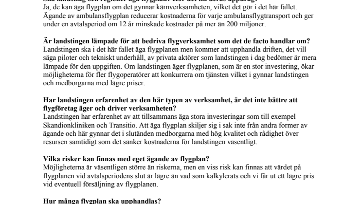 FAQ - Svenskt ambulansflyg