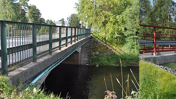 De nydöpta broarna  Kungsbron och Bruksbron i Hörnefors.  