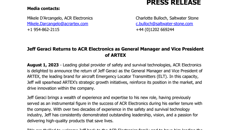 ACR Electronics annonces appointment JG 2023.pdf