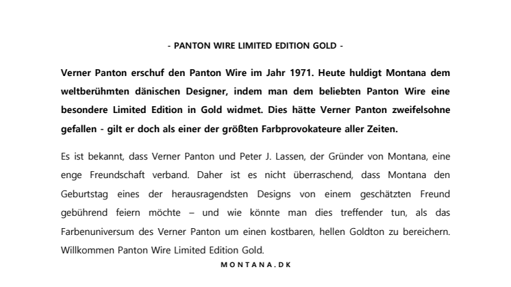 - PANTON WIRE LIMITED EDITION GOLD - 