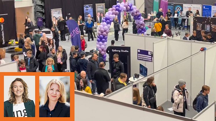 Carolina Heimdahl, Ung Företagsamhet och Erika Mattsson Sparbanken Nord hoppas på stort intresse för UF-mässan och föreläsning i slutet av februari.