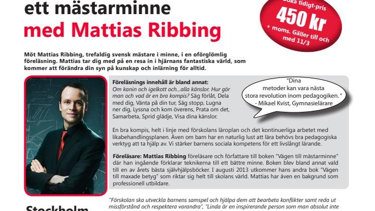 Så får du och dina elever ett mästarminne! med Mattias Ribbing