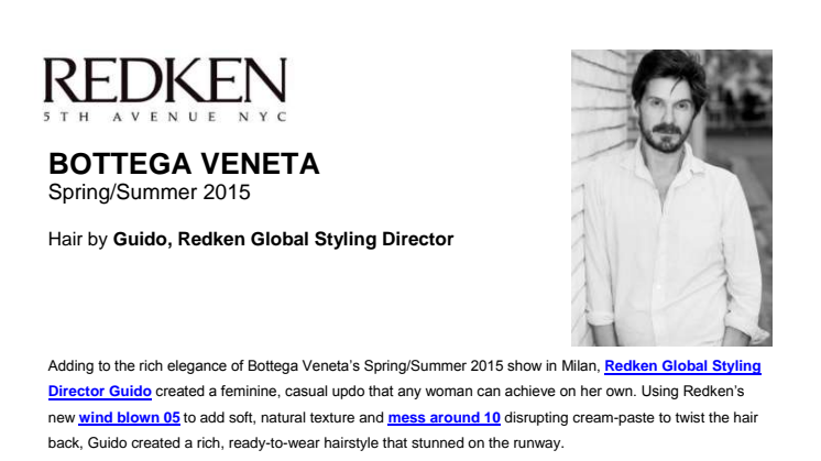 REDKEN for Bottega Veneta NYFW SS15
