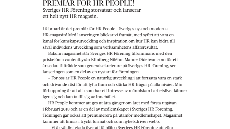 Premiär för HR People!