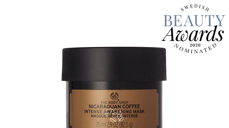 Nicaraguan Coffee Intense Awakening Mask kan vinna Bästa herrprodukt i Swedish Beauty Awards 2020.