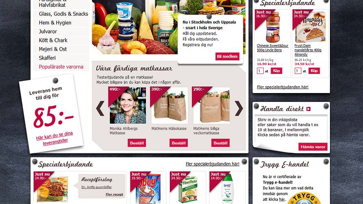 Mathem.se - Sveriges 6:e bästa sajt och bästa matbutik på nätet