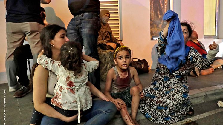 Många barn i fara efter explosionen i Beirut