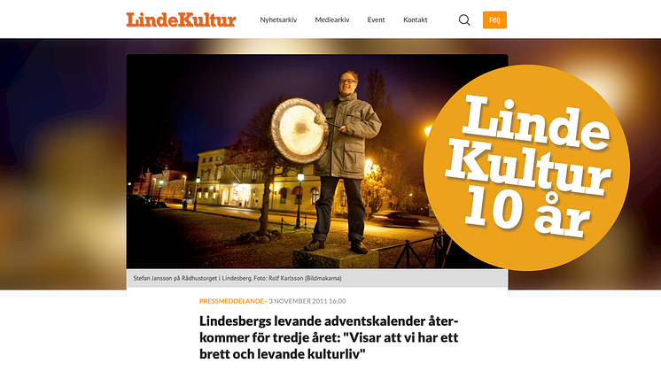 LindeKultur fyller 10 år som nyhetskanal på Mynewsdesk