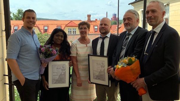 Dalavinnare av 2019 års SKAPA-priser innovarionerna "Kwikk" och "Optopro" fick ta emot priset av landshövding Ylva Thörn 19 juni 2019. 