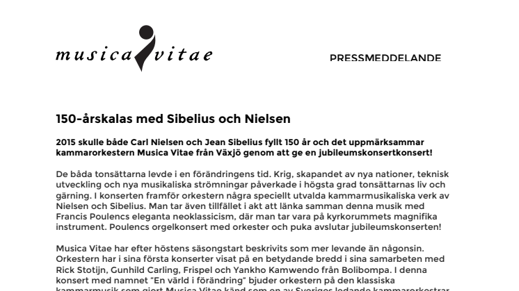 ​150-årskalas med Sibelius och Nielsen