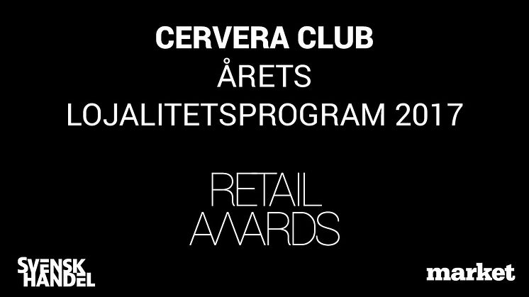 Cervera belönas med Årets Lojalitetsprogram