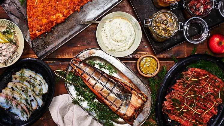 Älgkålpudding och Sanshopeppargravad lax på Tyrols julbord