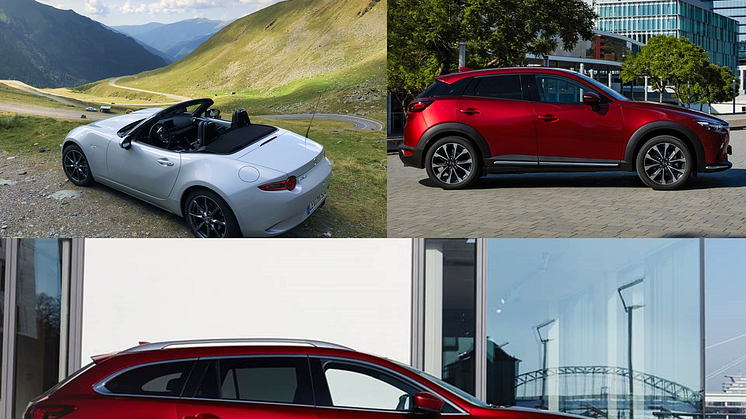 Uppdaterade Mazda6, CX-3 och MX-5