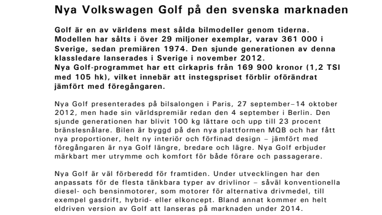 Fakta om Golf i Sverige