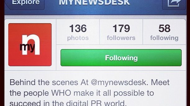 Mynewsdesk implementerer Instagram