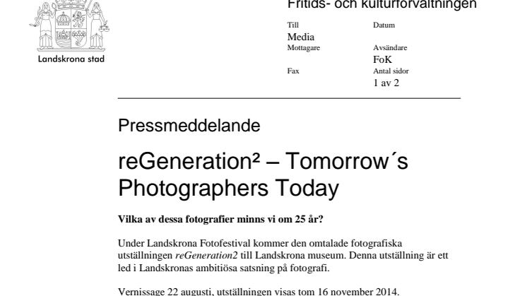 reGeneration² – Tomorrow´s Photographers Today