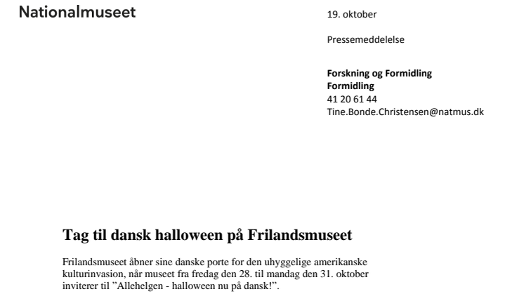 Tag til dansk halloween på Frilandsmuseet