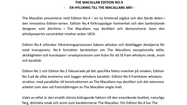 The Macallan presenterar Edition No.4 