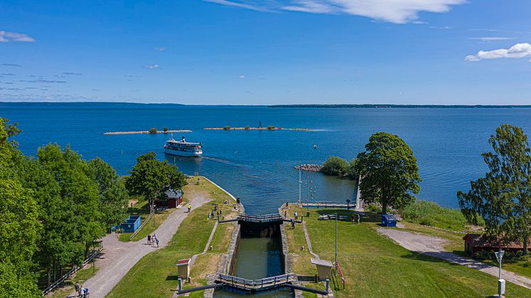 Bergs slussar, Göta kanal är ett av Linköpings största besöksmål. Med Kickstart Linköping vill Linköpings kommun skapa fler nya produkter och reseanledningar till Linköping.  Foto: Fredrik Schlyter