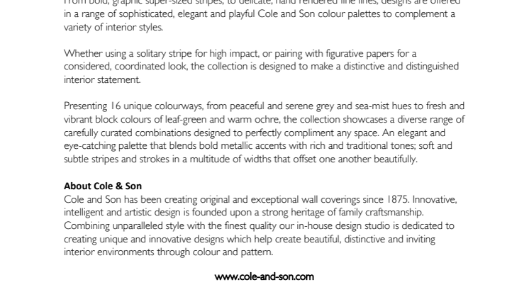 Cole & Son Marquee Stripes- tapettimallisto