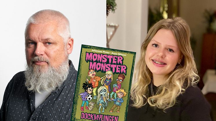 Författaren Johannes Pinter och monsteridémakaren Alice Axelsson. Foto: Mats Persson/Privat.