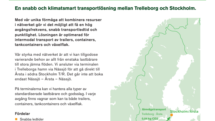 Direktlinje Trelleborg - Stockholm