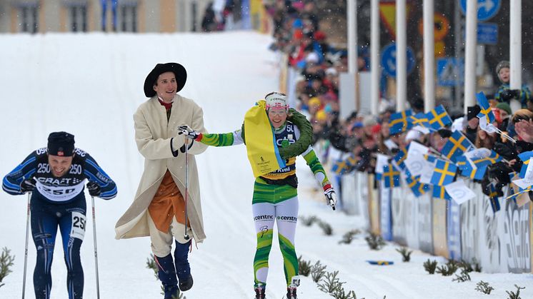 Laila Kveli, Norge, vinner Vasaloppet 2014
