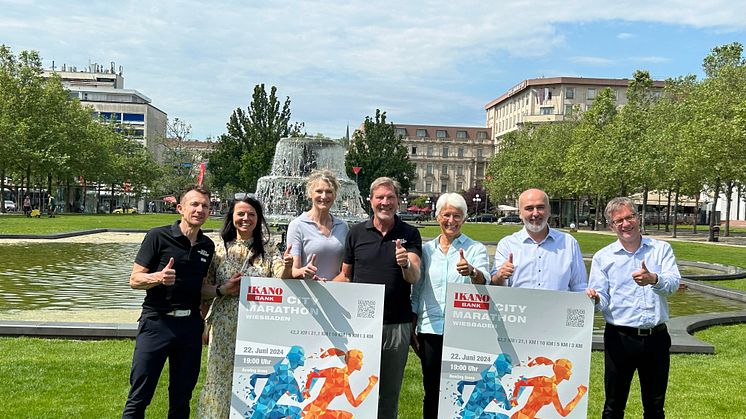 V.l.: Kai Walter, Sibelle Kanczok (Ikano Bank), Heike Henkel, Andreas Steinbauer, Prof. Marina Fuhrmann (Vorstandsvorsitzende Verband der Osteopathen Deutschland e.V.), Murat Taskin (Ikano Bank), Dr. Tilo Nemuth (Sporthilfe Wiesbaden). 