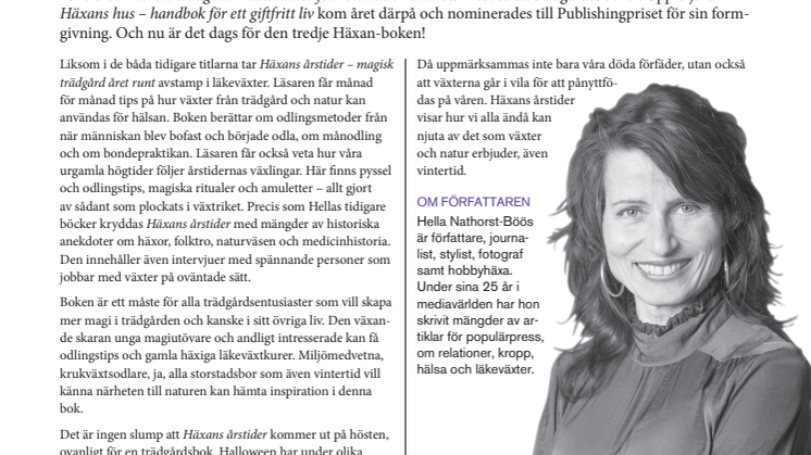 Häxans Årstider - Ny spännande bok av Hella Nathorst-Böös