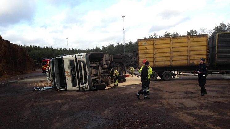 Lastbilsolycka på Kraftvärmeverket Moskogen