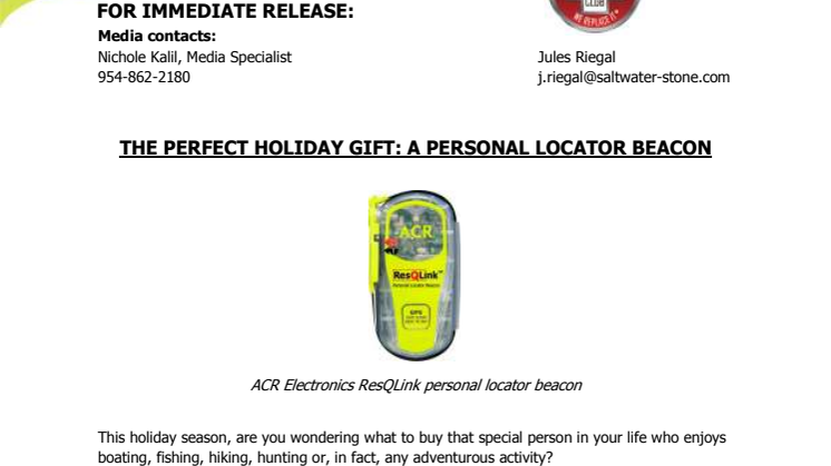 ACR Electronics: The Perfect Holiday Gift - A Personal Locator Beacon