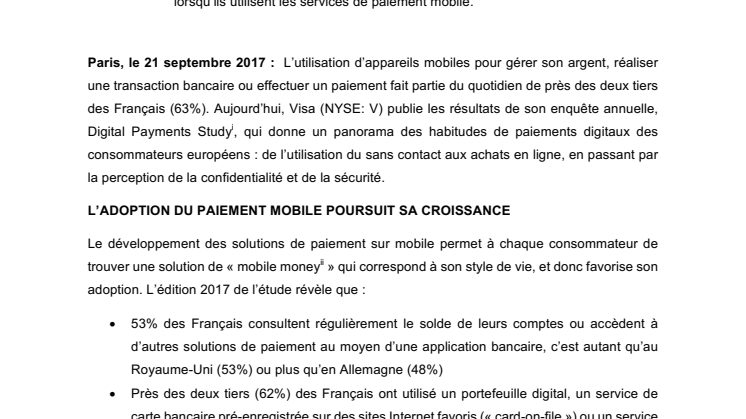 Paiements digitaux : Près des deux tiers des Français utilisent leurs téléphones pour gérer leur argent et leurs paiements au quotidien 