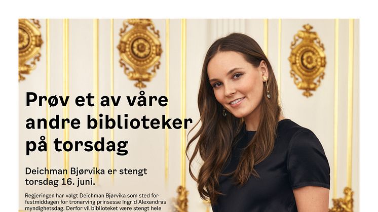 Prøv et annet Deichmanbibliotek torsdag. 