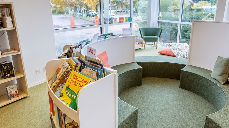 Bilden är från Vejbystrands biblioteks barnavdelning. 