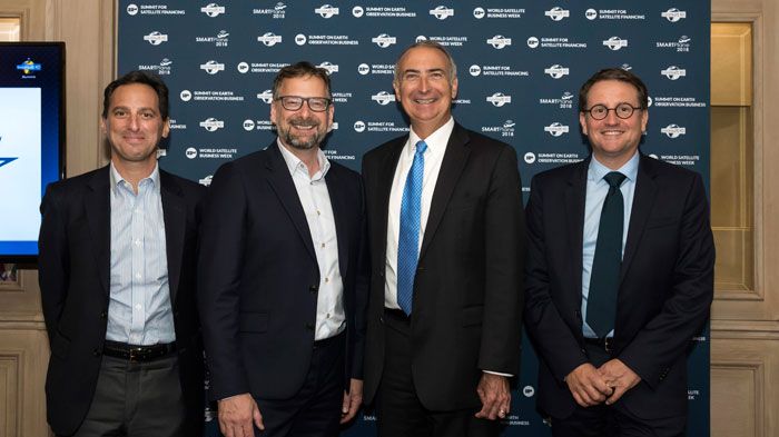 Left to right: Dan Goldberg (Telesat), Steve Collar (SES), Stephen Spengler (Intelsat), Rodolphe Belmer (Eutelsat) 