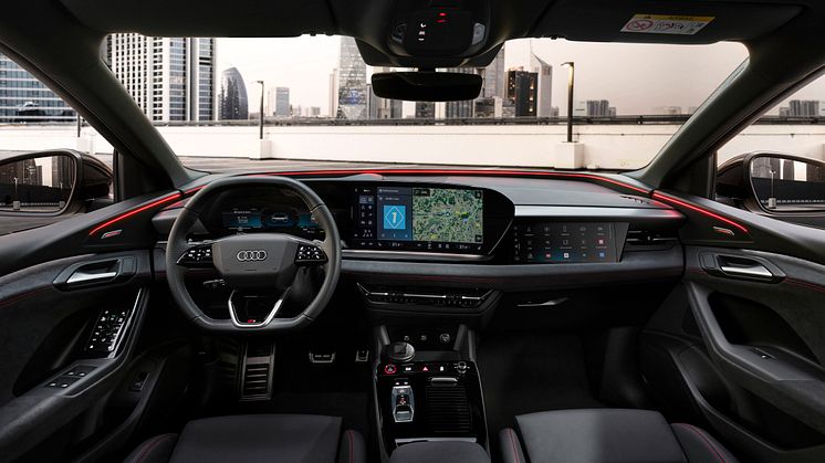 Audi Q6 e-tron interiør med interaktionslys