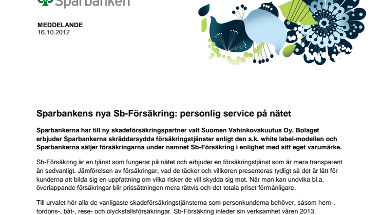 Sparbankens nya Sb-Försäkring: personlig service på nätet 