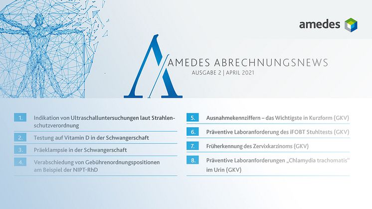 Neuer amedes Abrechungsnewsletter - Schwerpunkt Gynäkologie